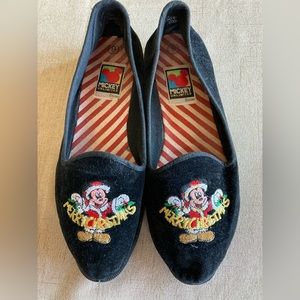 Disney Ballerina flats. Christmas size 9 black velvet Mickey Unlimited